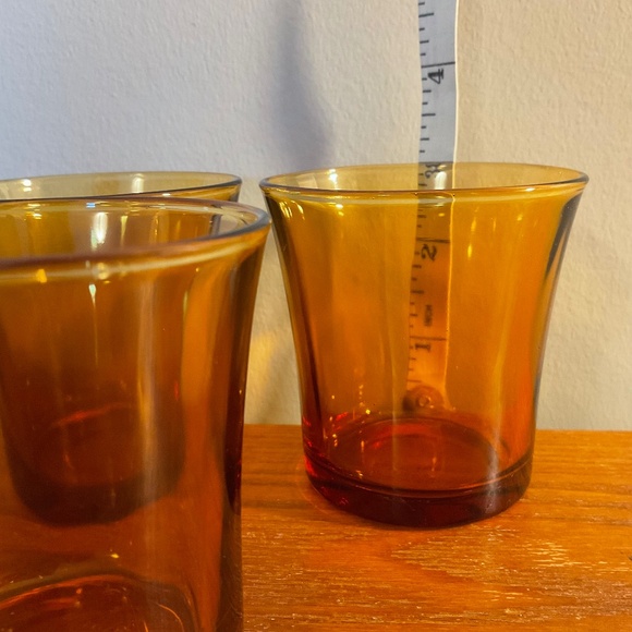 Vintage Duralex Amber 4 oz Glassware 3” - Set of 3 - Made in France - Picture 13 of 15